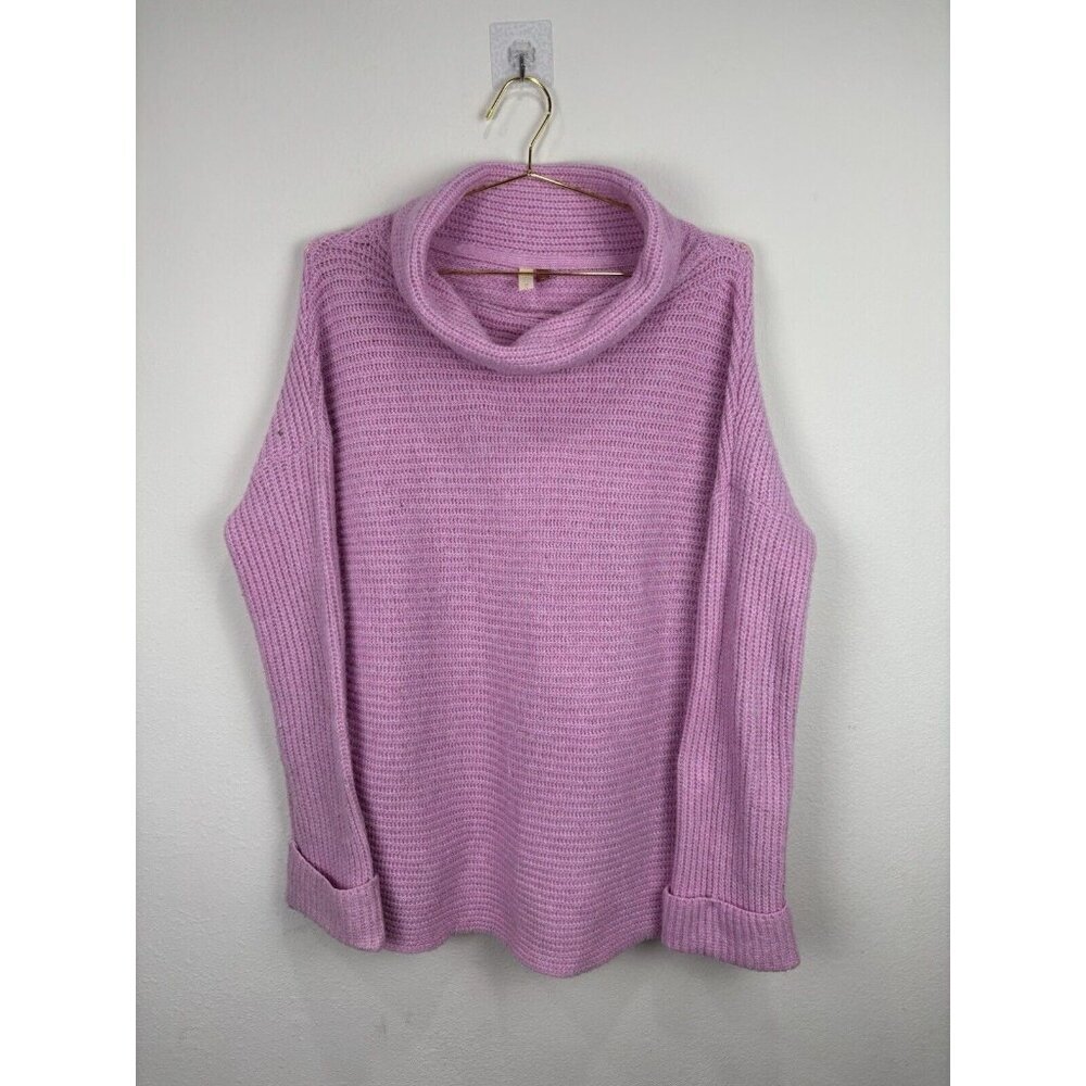 Pilcro Sweater Womens Oversized Cowl Neck Chunky Knit Anthropologie Pink S